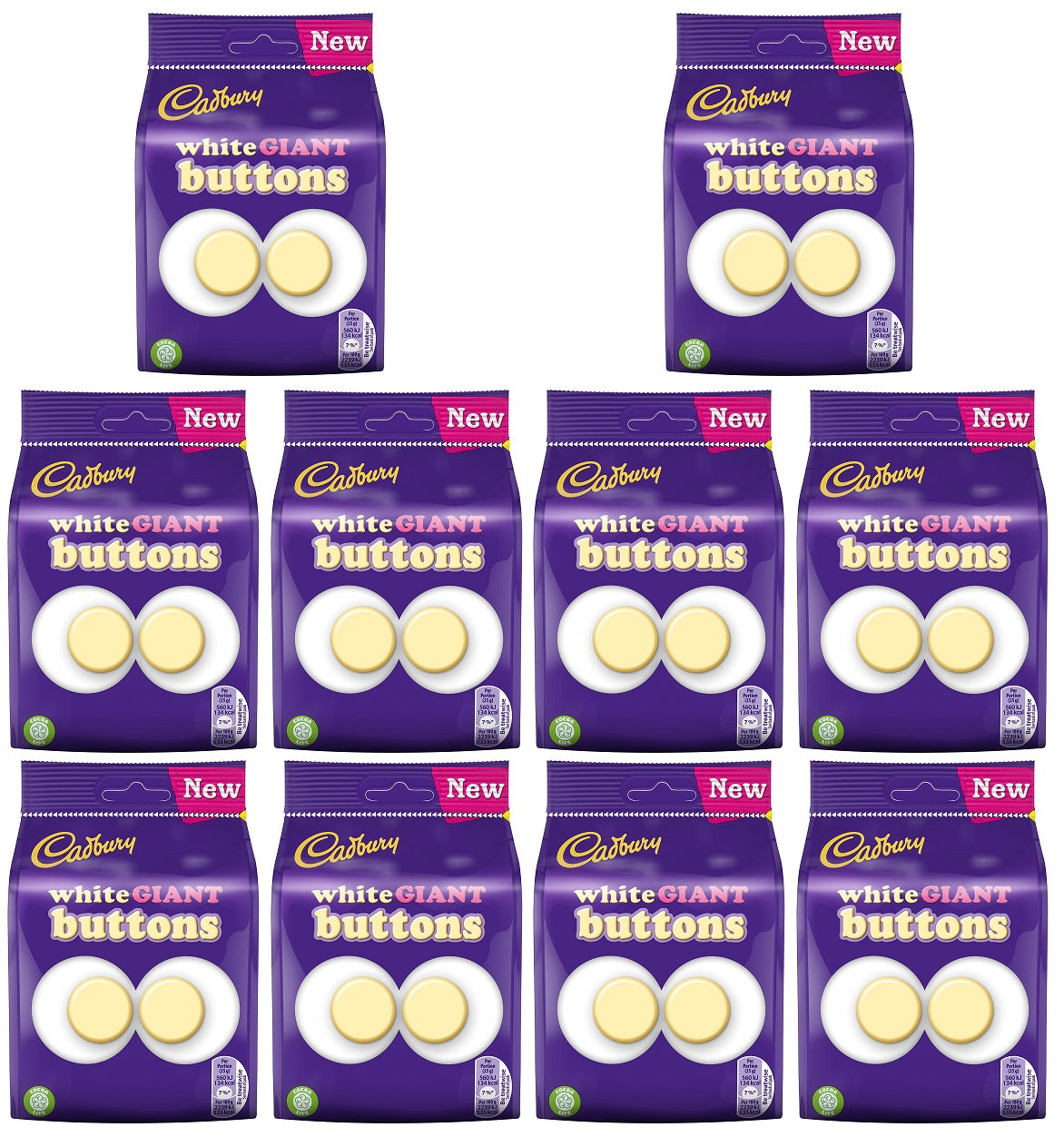 10 x Cadbury White Buttons 110G