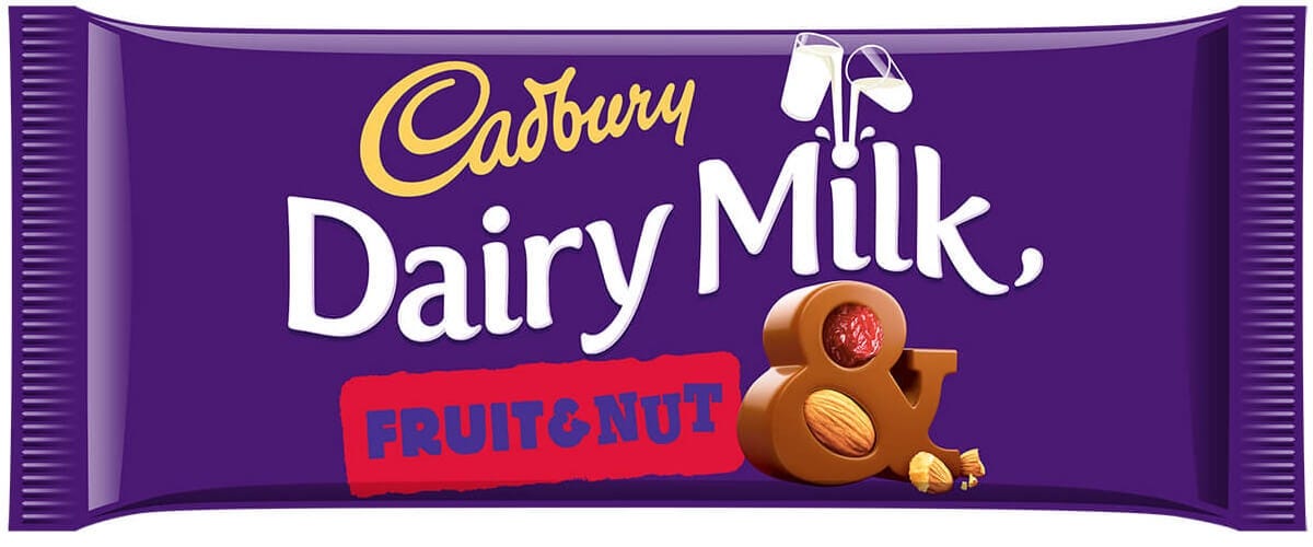 18 x Cadbury Dairy Milk Fruit And Nut Chocolate Bar 110G