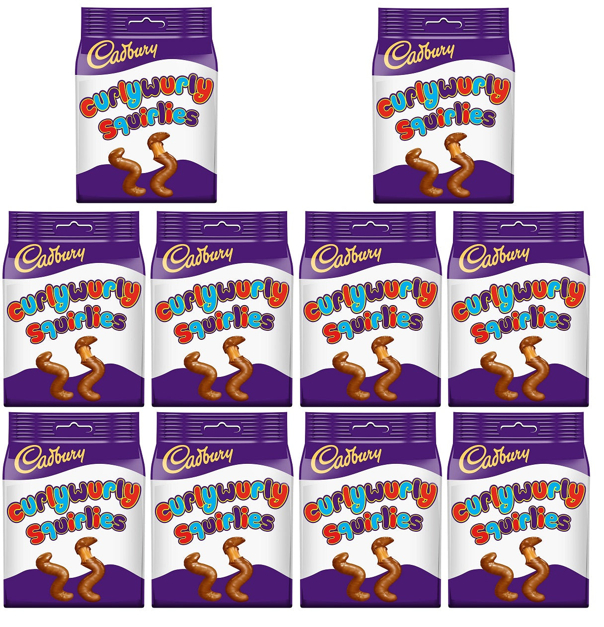 10 x Cadbury Curlywurly Squirlies 110G