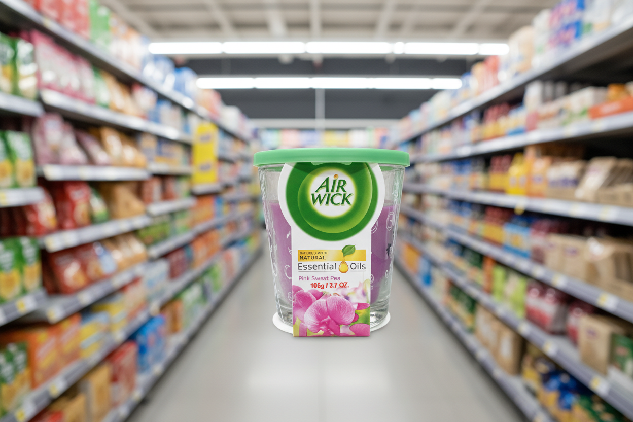 6 x Air Wick Candle Pink Sweet Pea 105G