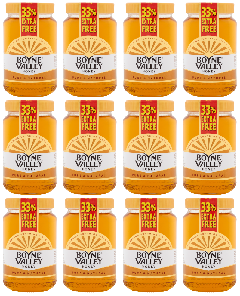 12 x Boyne Valley Honey Jar +33% Extra Free - 454Gm