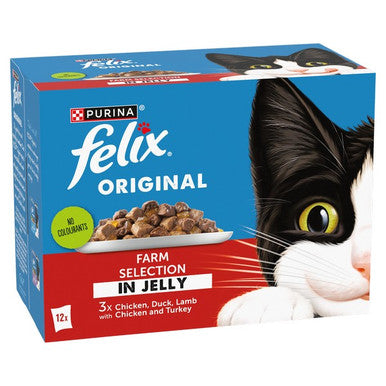 4 x Felix Cat Original Pouch Farm Selection  - 12X85GM