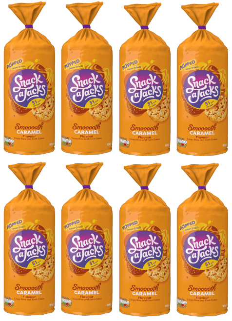 8 x Snack A Jacks Jumbo Caramel 159Gm