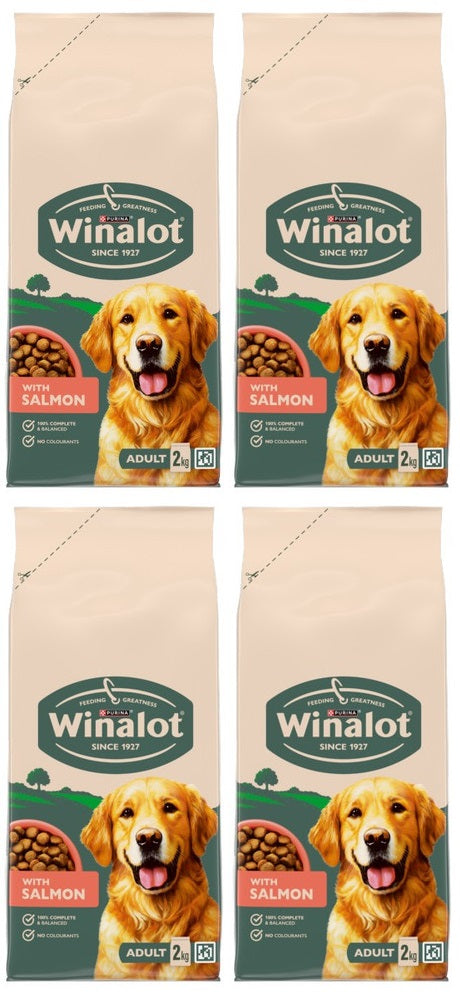 4 X Winalot Dog Food Dry Salmon - 2Kg
