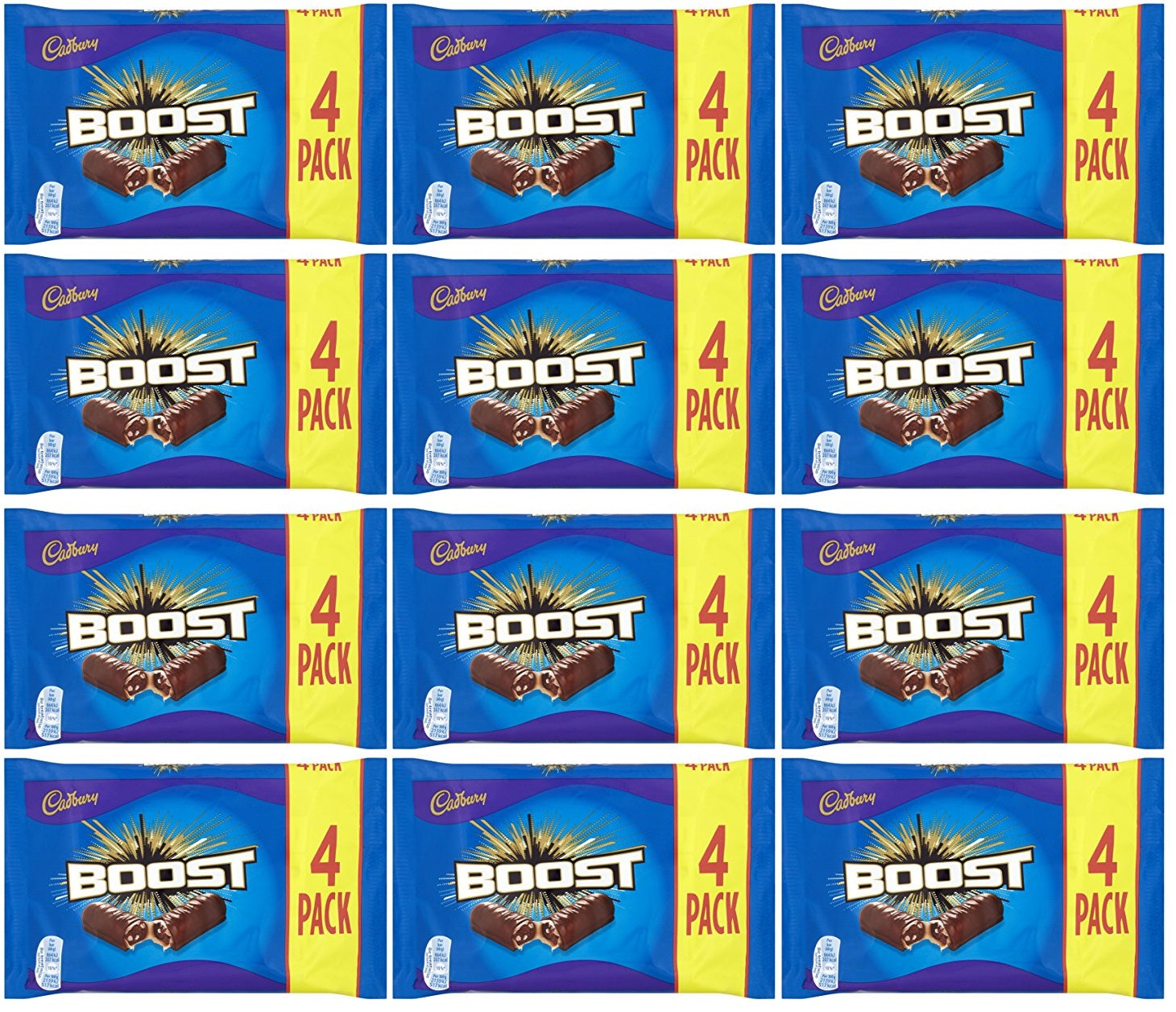 12 x Cadbury Boost Bars 4 X 31.5G (126G)