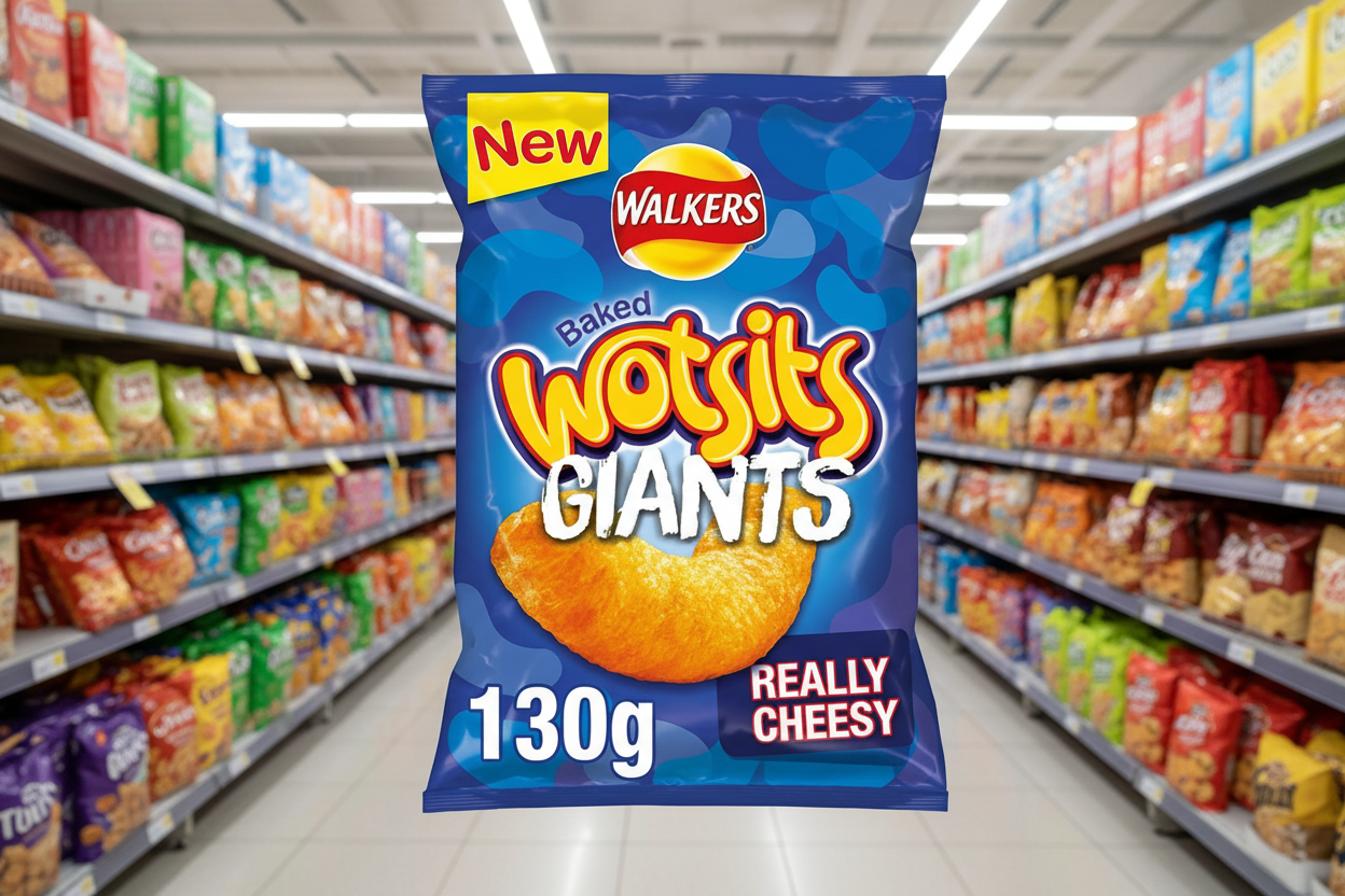 9 x Walkers Wotsits Giants Really Cheesy Sharing Snacks Crisps 130G