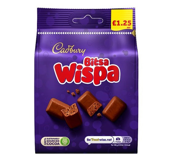 10 X Cadbury Bitsa Wispa 95GM