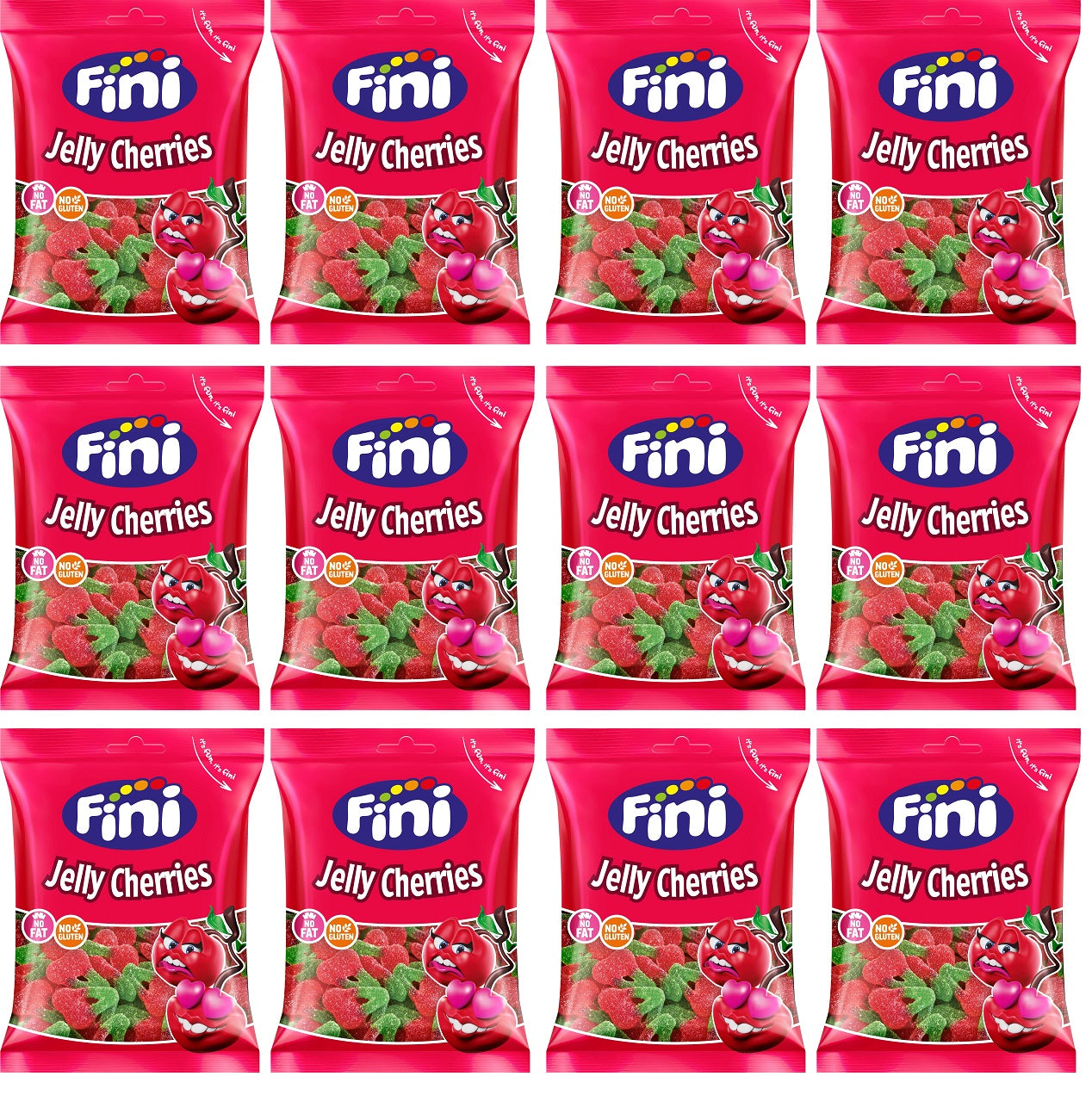12 X Fini Fizzy Cherries Sweet Bag - 75Gm