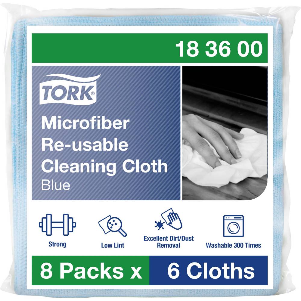 Tork Microfibre Reusable Cloth Blue 6PK