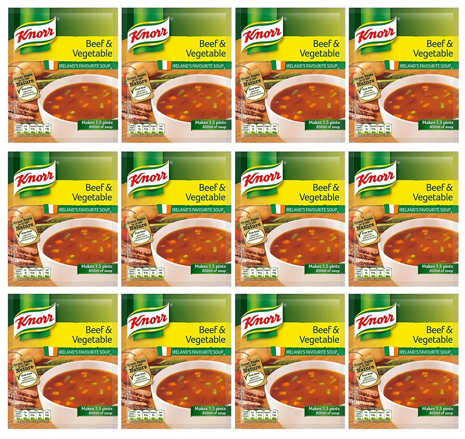 12 x Knorr Beef & Vegetable Soup 1.5 Pints/60G