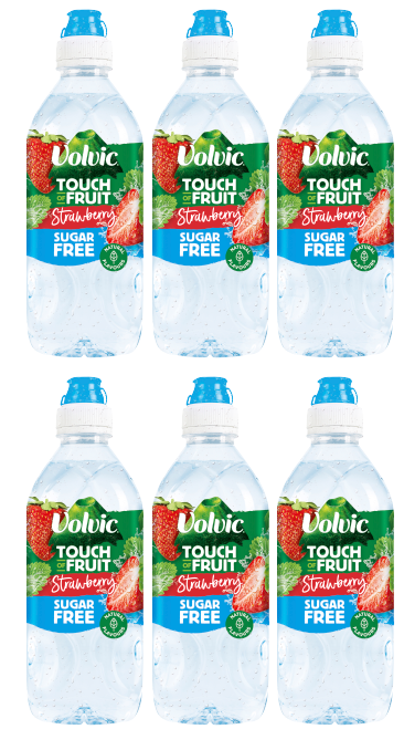 6 x Volvic Tof Strawberry Sugar Free 750Ml