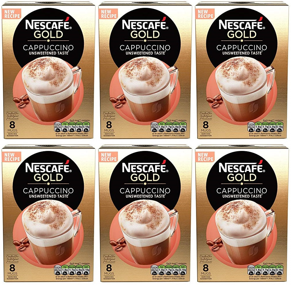 6 x Nescafé Cappuccino Unsweetened 8 X 14.2G (113.6G)