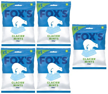 5 x Foxs Glacier Mints 100Gm