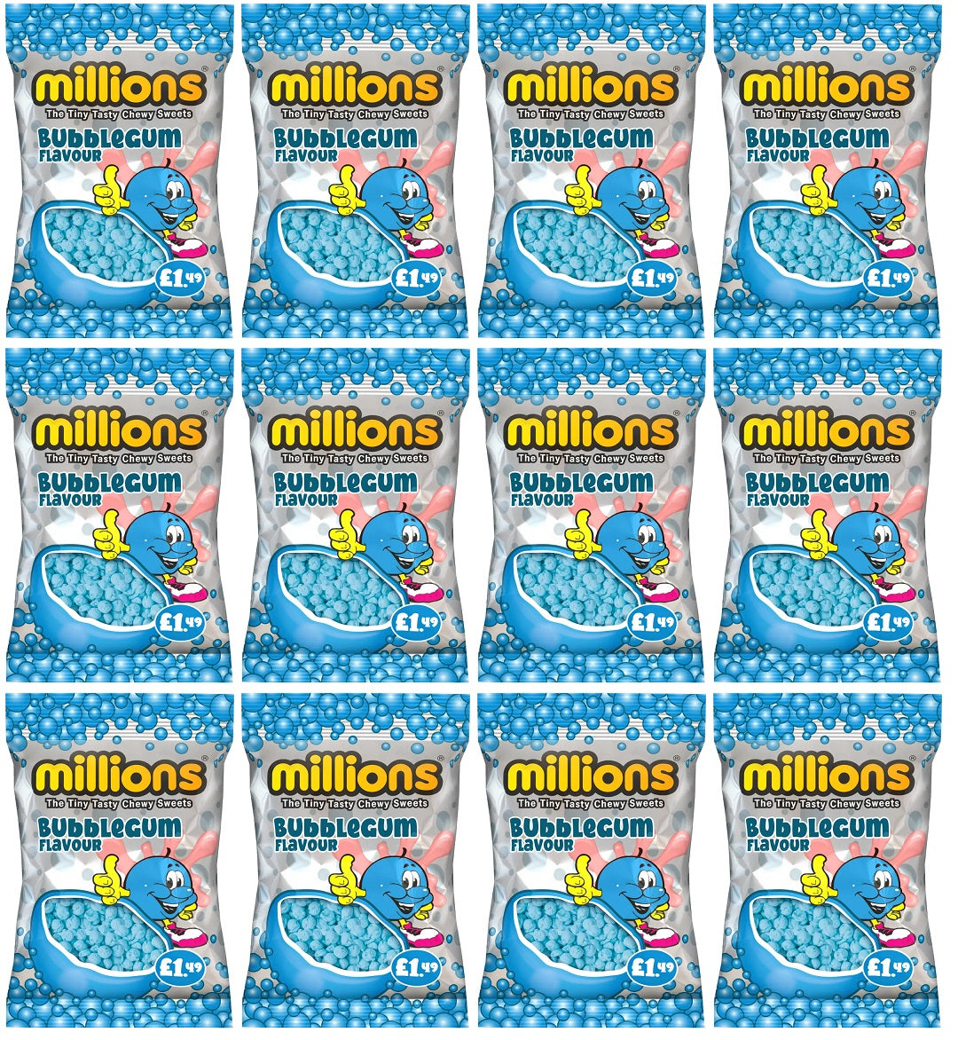 12 x Millions Bubblegum Bag - 110GM