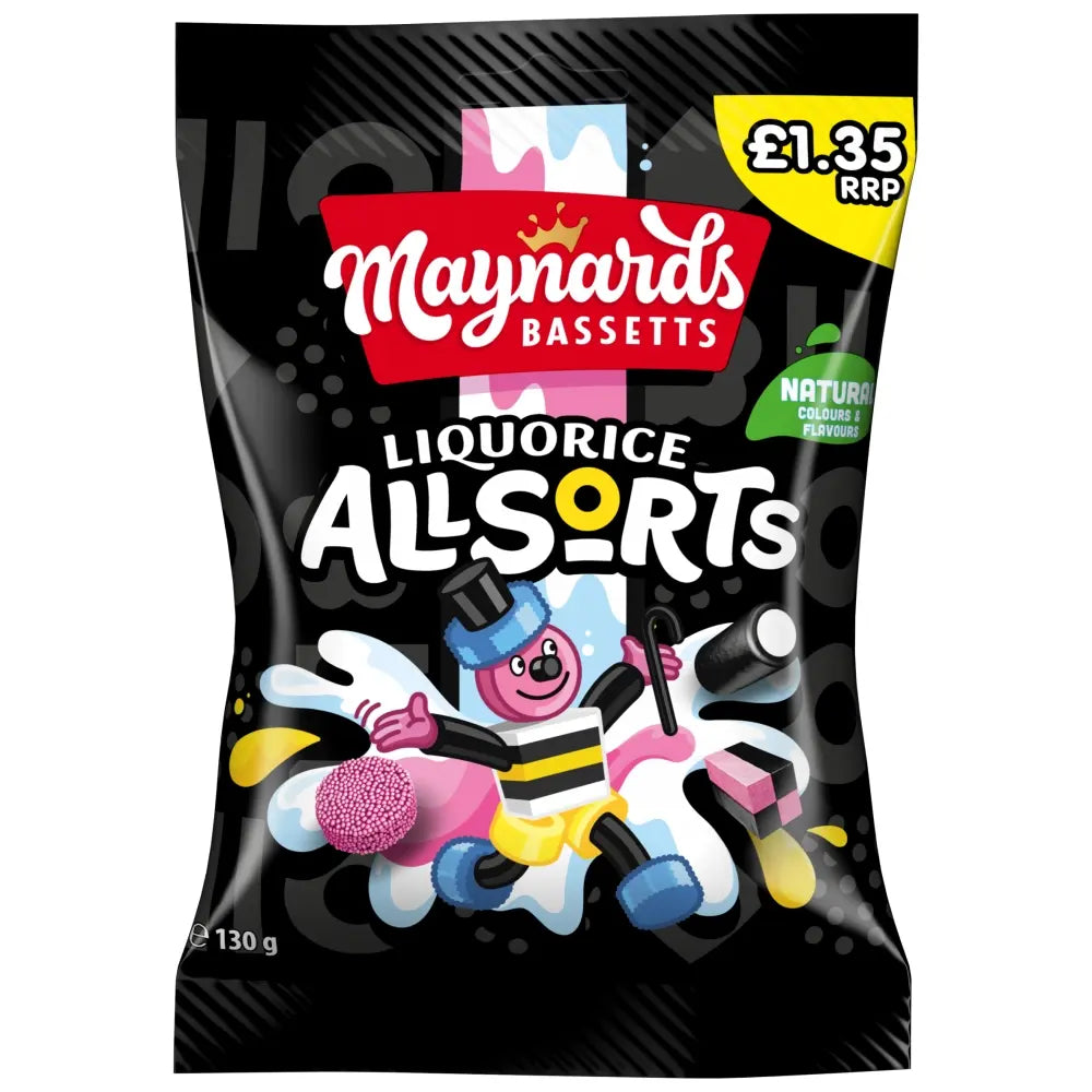 10 x Maynards Bassetts Liquorice Allsorts Sweets Bag 130G