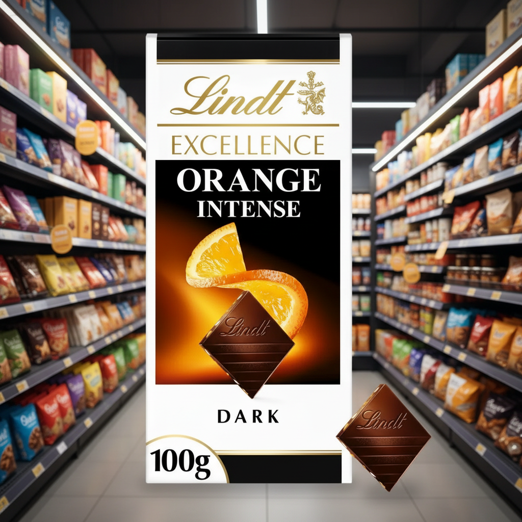 8 x Lindt Excellence Dark Orange Intense - 100GM