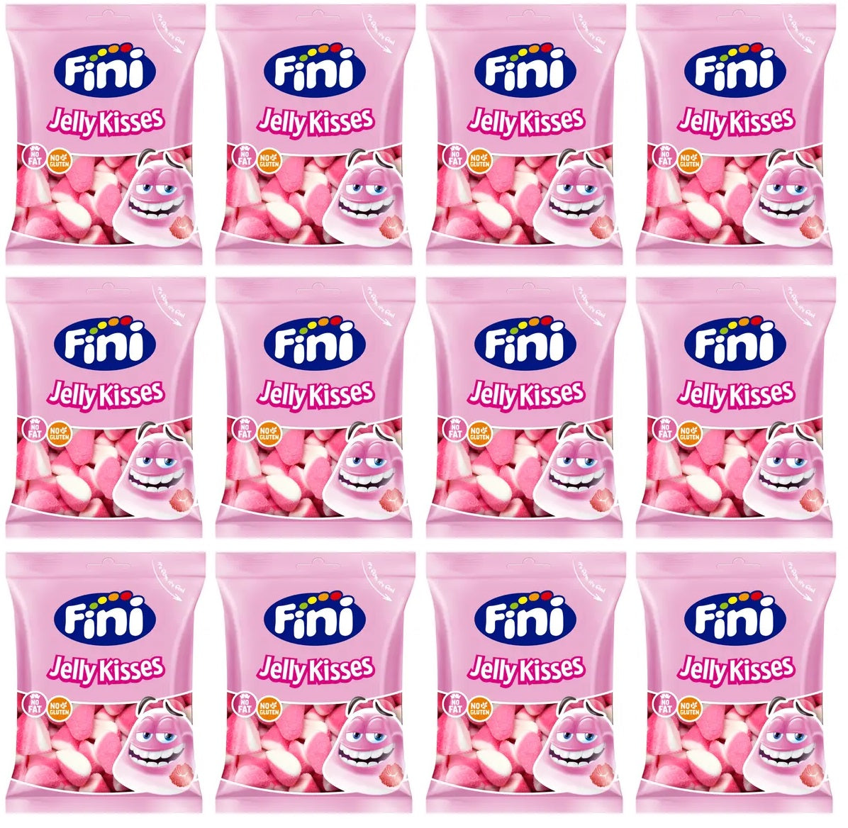 12 X Fini Jelly Kisses Sweet Bag - 75Gm