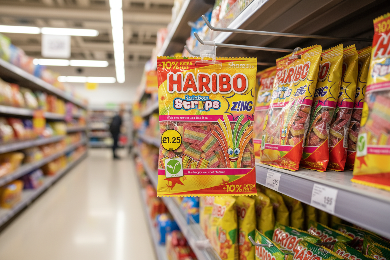 12 x Haribo Rainbow Strips Zing (10% Extra Free) - 143GM