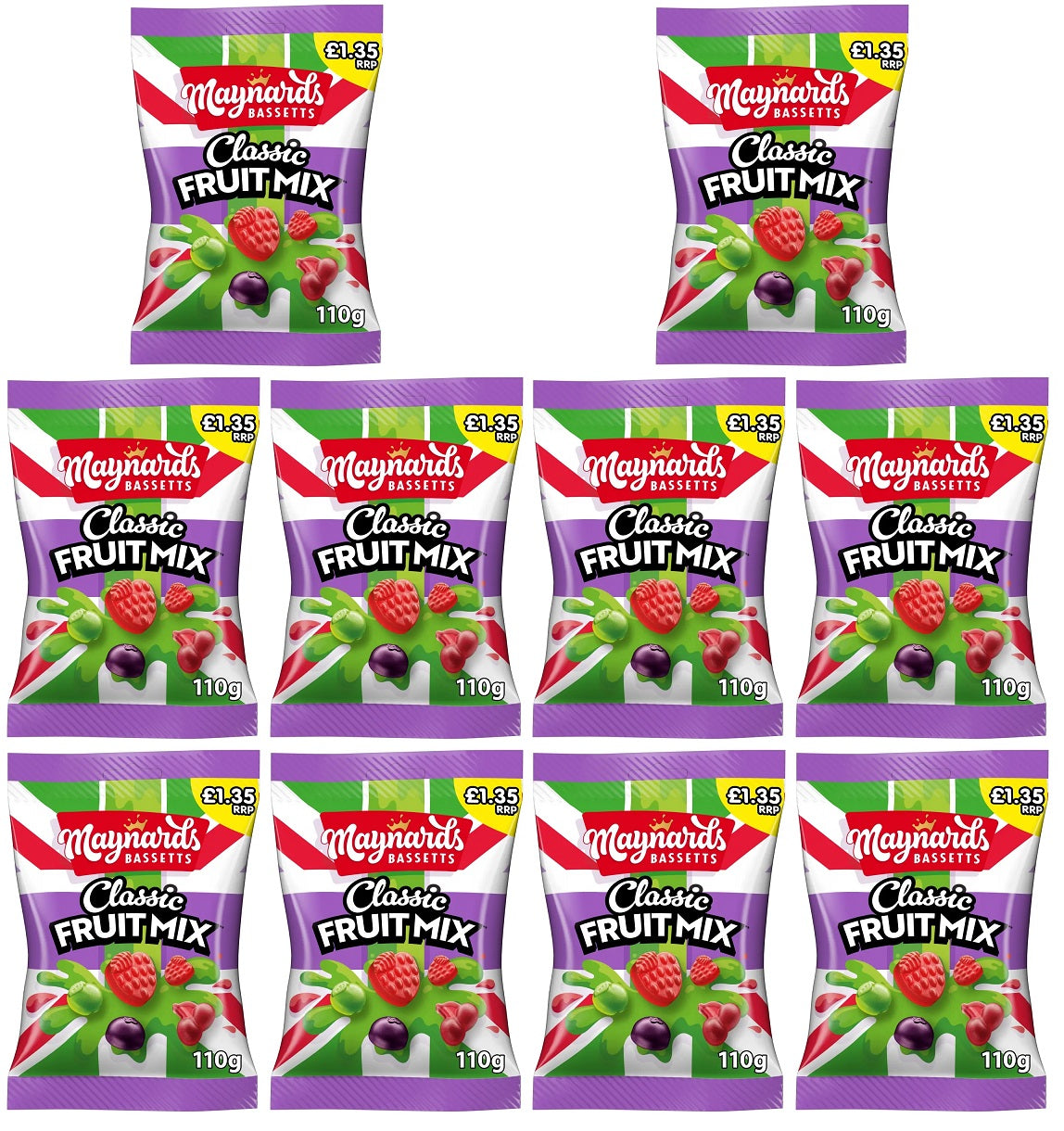 10 x Maynards Classic Fruit Bags - 110GM
