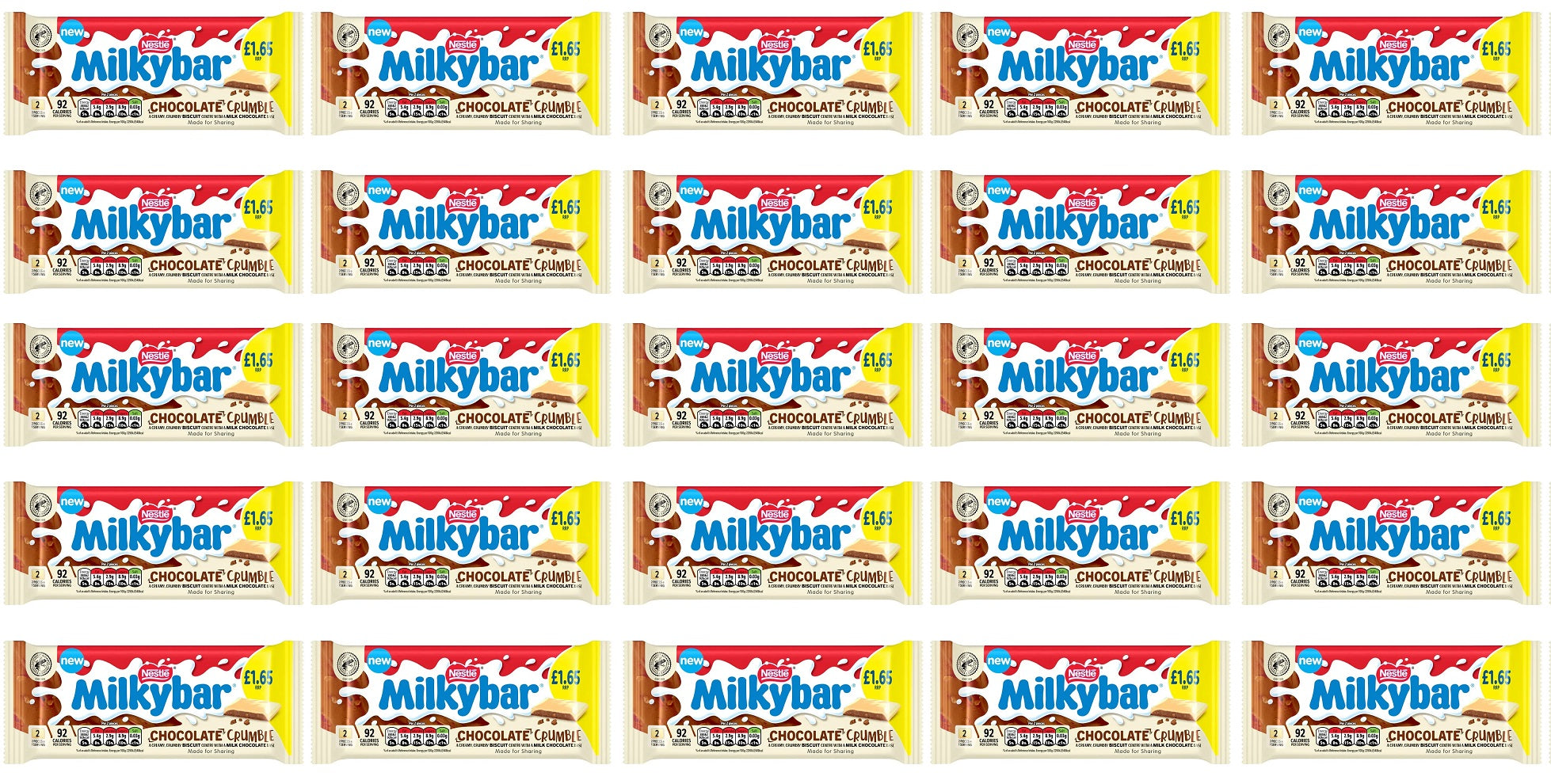 25 x Milkybar Biscuit Chocolate Sharing Bar - 84GM
