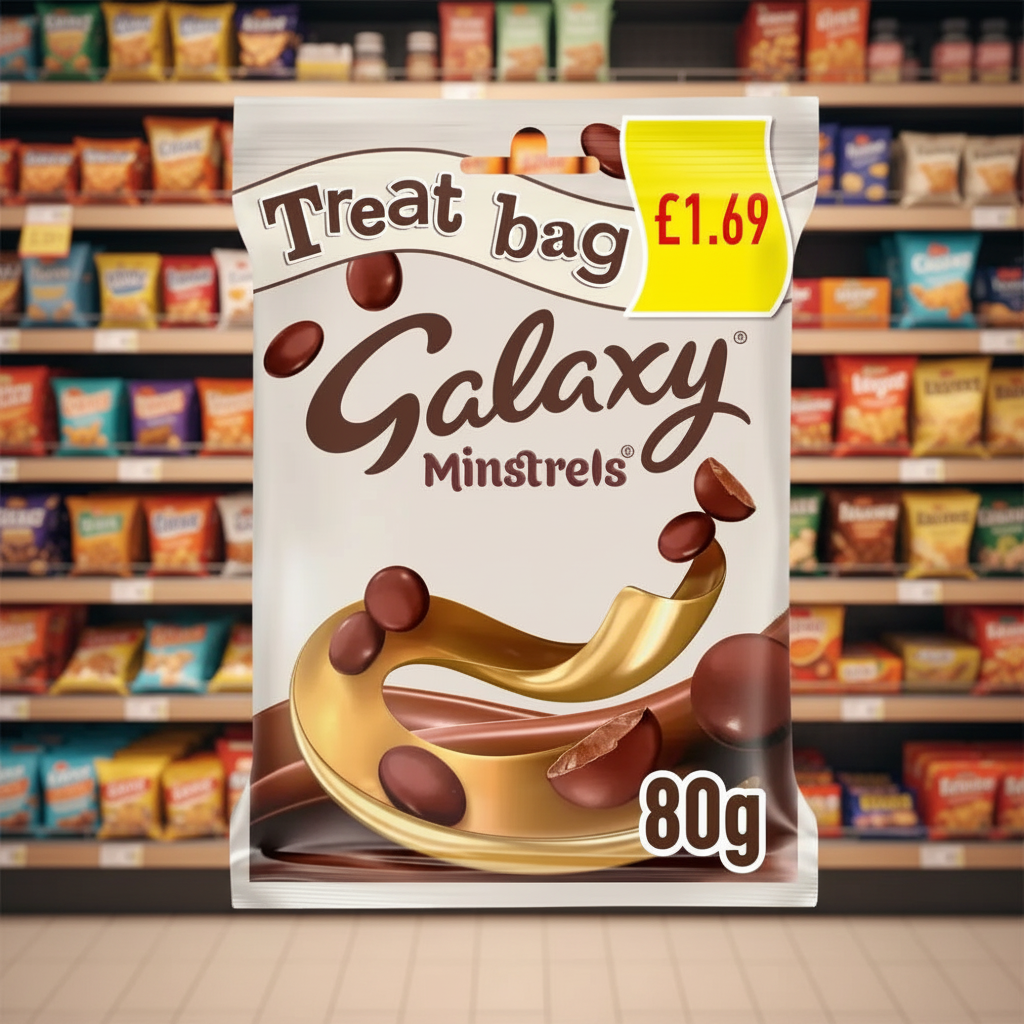20 X Galaxy Minstrels Chocolate Treat Bag - 80Gm