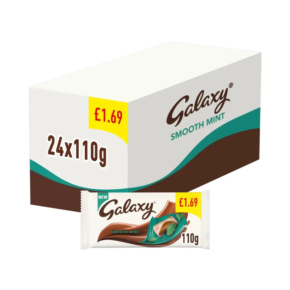24 X Galaxy Chocolate Mint Block Bar - 110Gm