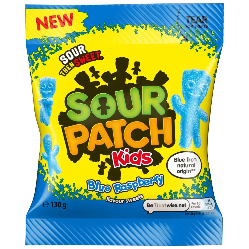 10 x Sour Patch Blue Raspberry Bag - 130GM