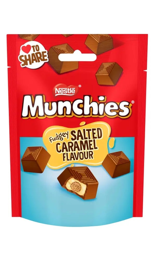 8 X Munchies Salted Carmel Fudge Bag - 97Gm