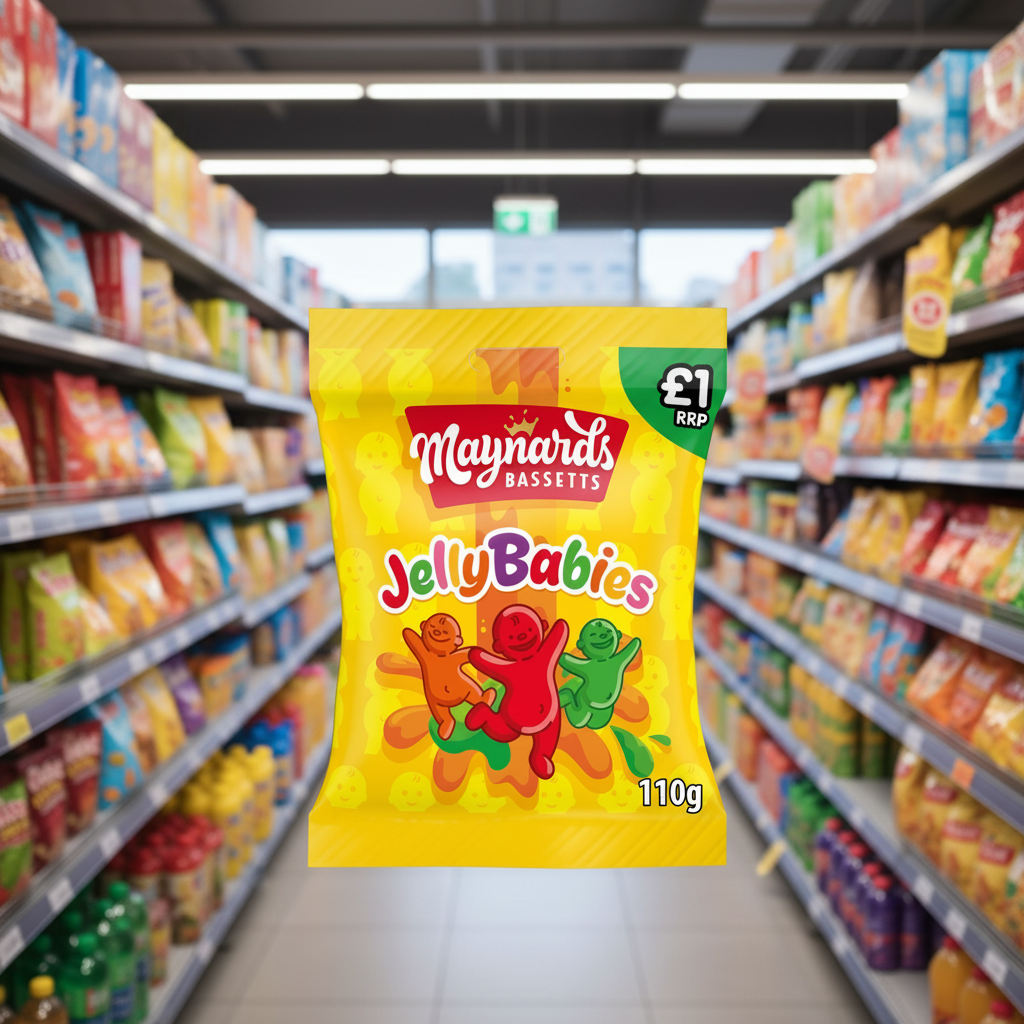 10 X Maynard Bassetts Jelly Babies Sharing Bag - 110Gm