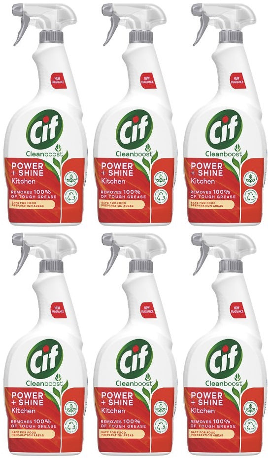 6 x Cif  Kitchen Spray Cleanboost 700 Ml