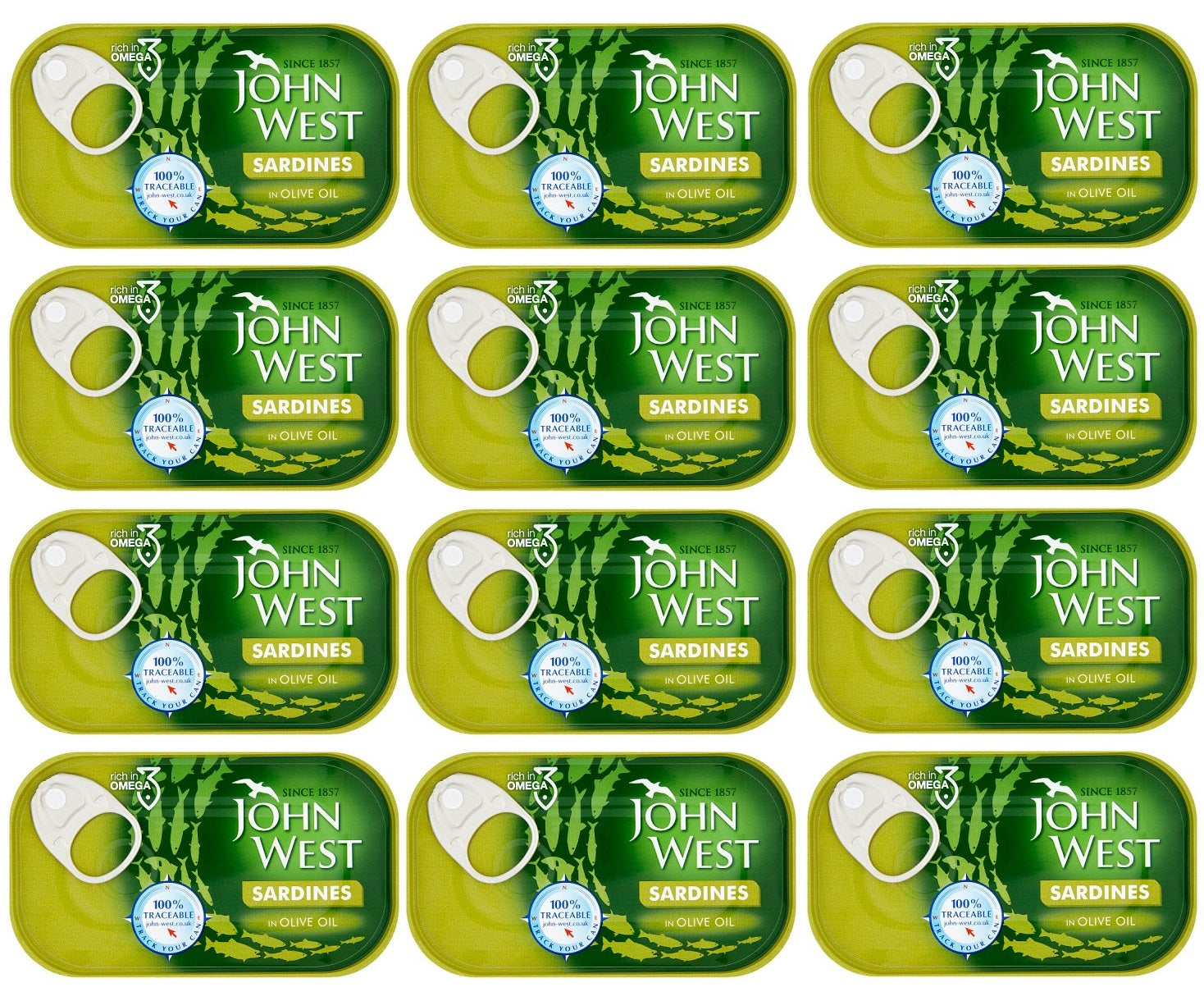 12 x John West Sardines In Olive Oil 120G