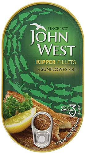 10 x John West Kipper Fillets In Sunflower Oil 160G