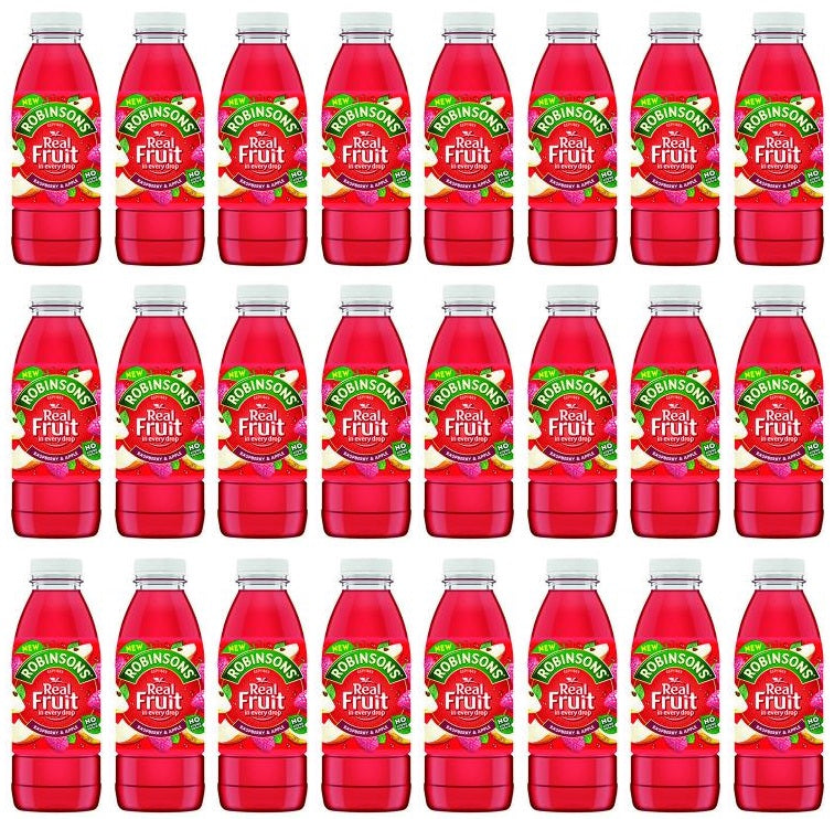 24 x Robinsons Ready To Drink Raspberry & Apple Juice Drink 500Ml