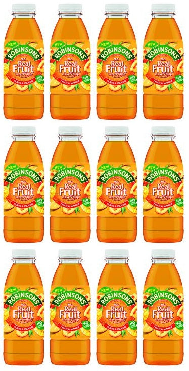 12 x Robinsons Ready To Drink Peach & Mango Juice Drink 500Ml