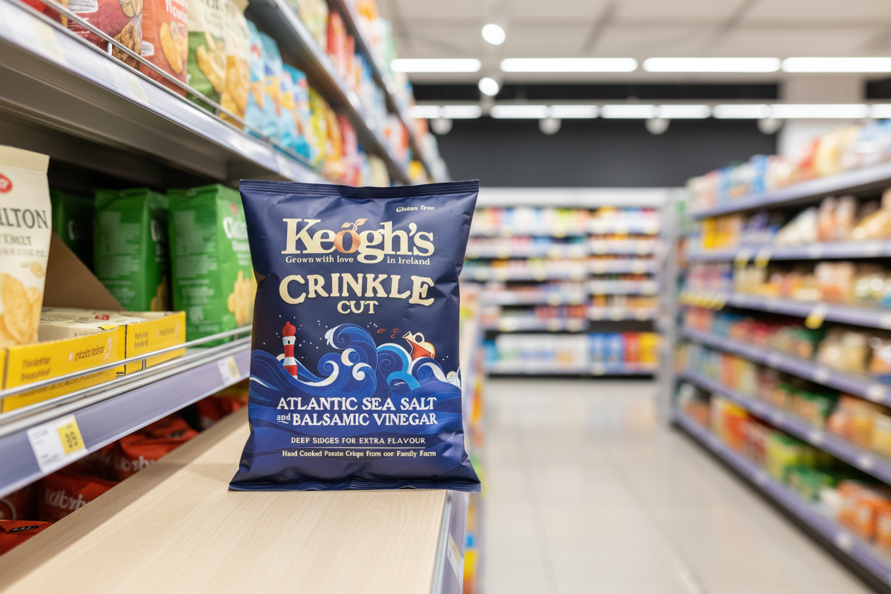 24 x Keogh's Crinkle Cut Atlantic Sea Salt And Balsamic Vinegar 45G