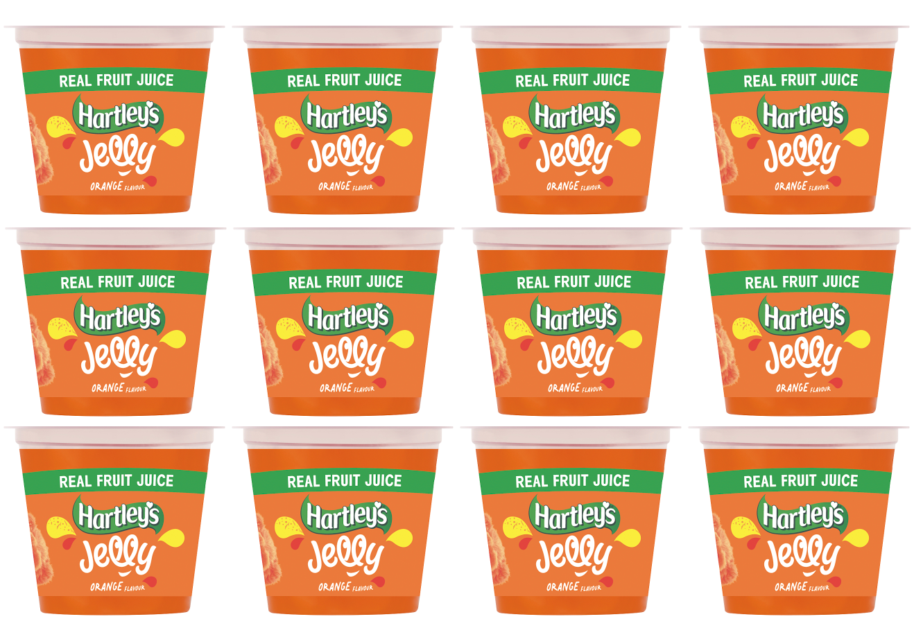 12 x Hartleys Rte Jelly Orange Pots 125Gm