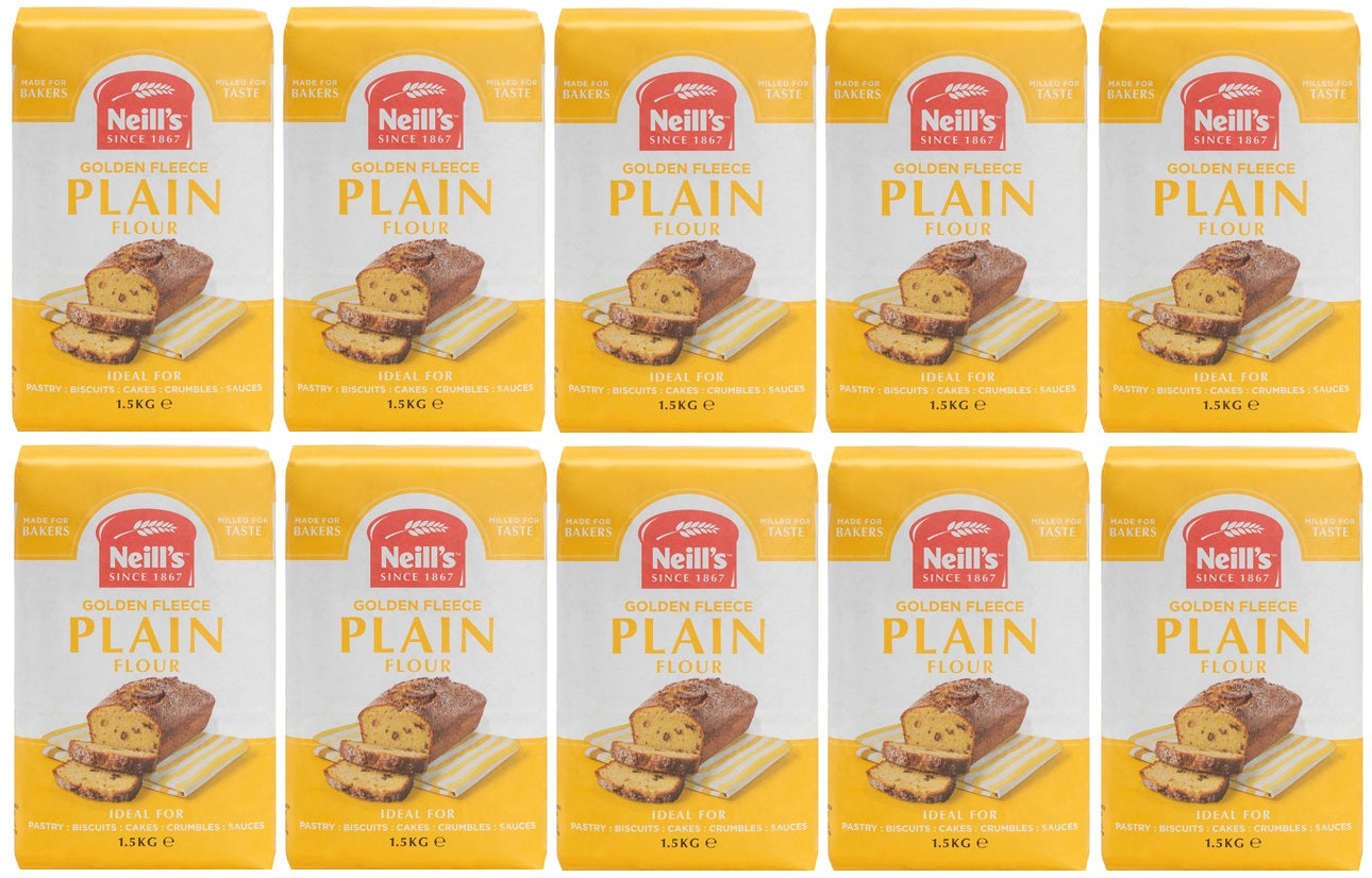 10 x Neills Golden Fleece Plain Flour 1.5Kg