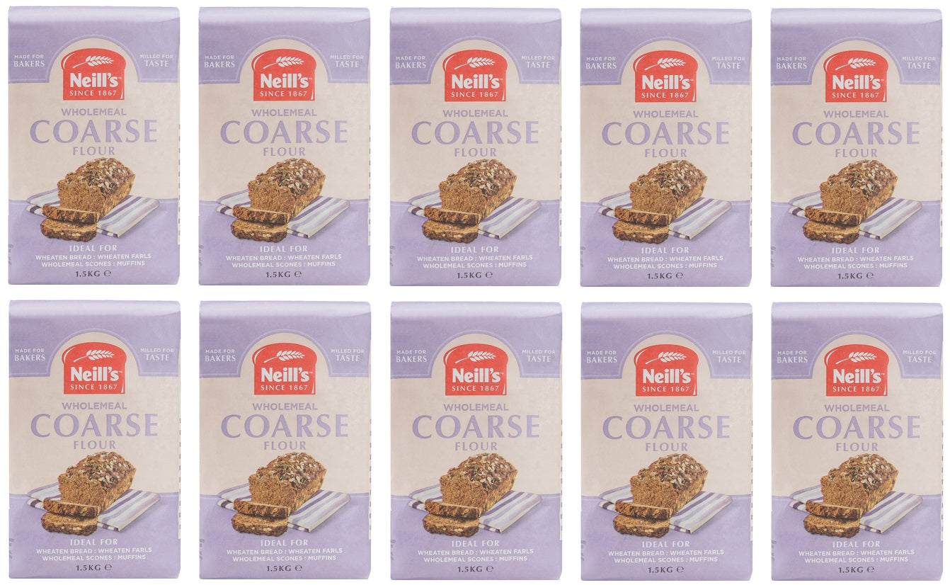 10 x Neills Wholemeal Coarse Flour 1.5Kg