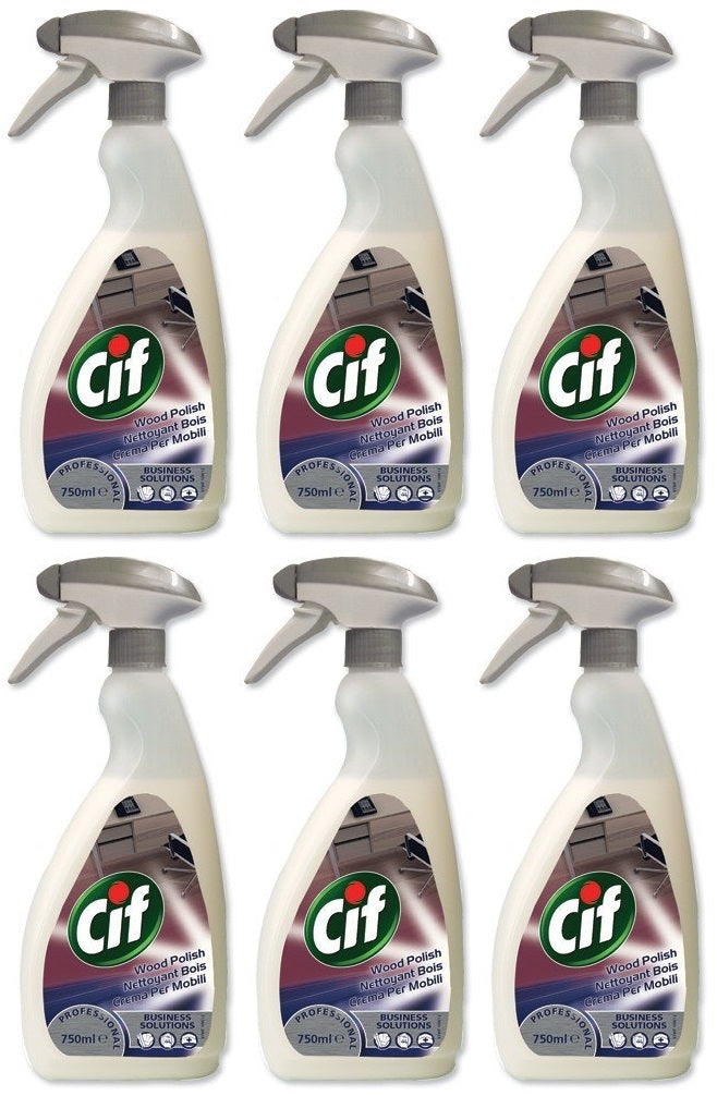 6 x Cif Professional Wood Polish 750Ml