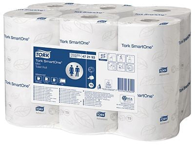 Tork Smart One® Mini Toilet Roll, 2Ply, 112M 12472193