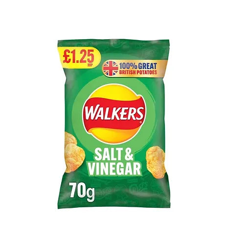 18 x Walkers Salt & Vinegar - 70GM