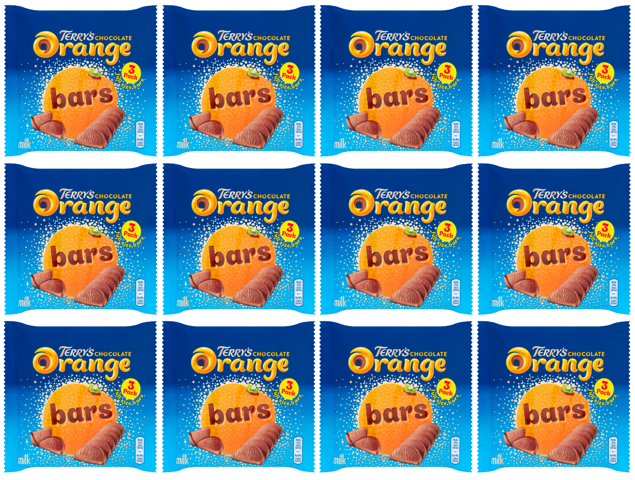 12 x Terrys Chocolate Orange Milk 3 Pack 105Gm