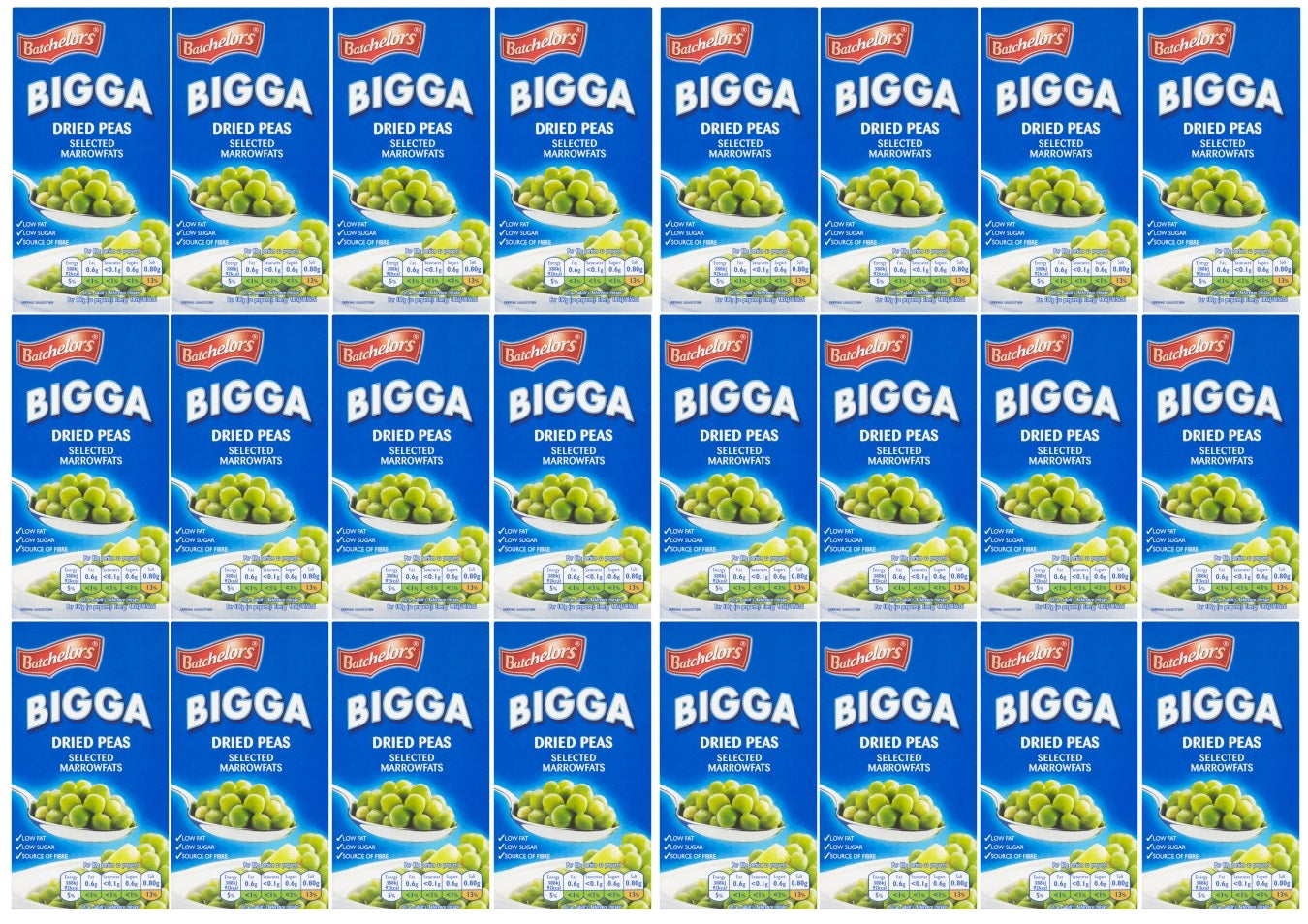 24 x Batchelors Bigga Dried Peas Packet 250G