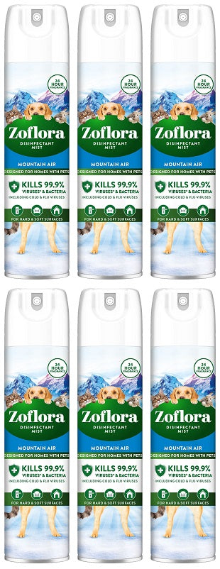 6 x Zoflora Disinfectant Mist Mountain Air - 300ML