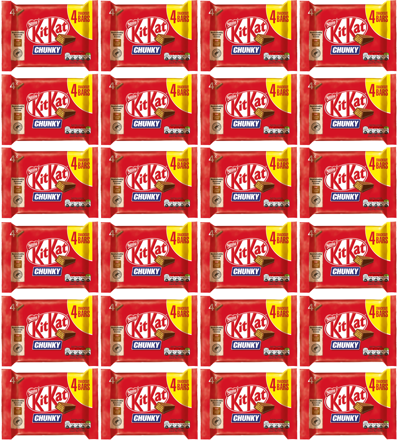 24 x Nestle Kitkat Chunky 4Pk Multipack 128Gm