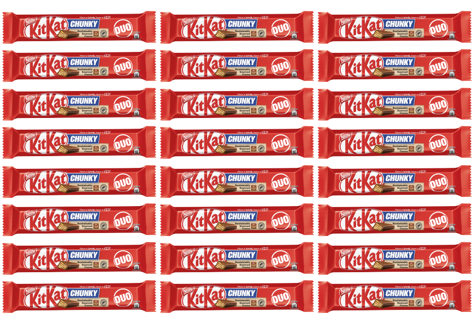 24 x Nestle Kitkat Chunky Duo Milk Chocolate Bars  64Gm