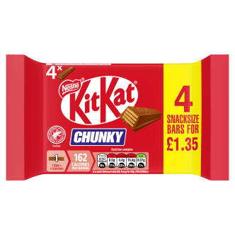 24 x Kit Kat Chunky Milk 4pk - 128GM