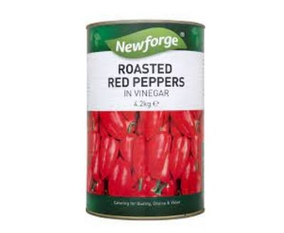 3 x Newforge Roasted Red Peppers In Vinegar 4.2Kg