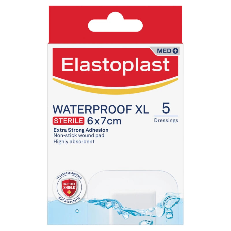 10 X Elastoplast Waterproof Sterile Xl - 5 Pack