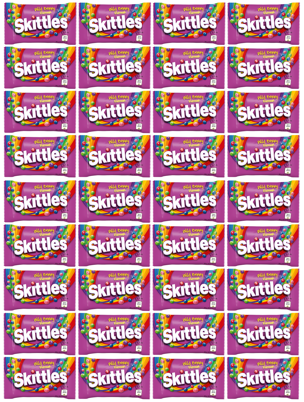 36 x Skittles Wildberry Bag 45Gm